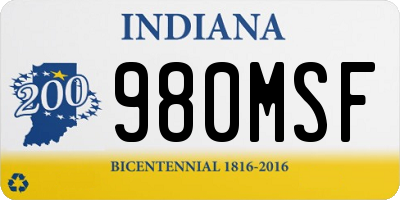 IN license plate 980MSF