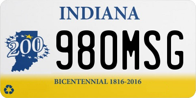 IN license plate 980MSG