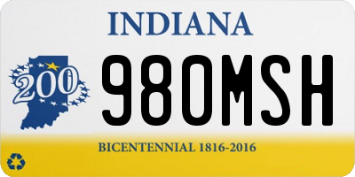 IN license plate 980MSH