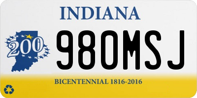 IN license plate 980MSJ