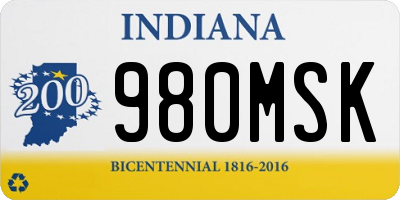 IN license plate 980MSK