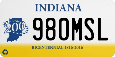 IN license plate 980MSL