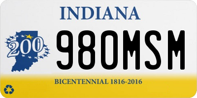 IN license plate 980MSM