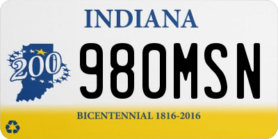 IN license plate 980MSN
