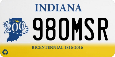 IN license plate 980MSR