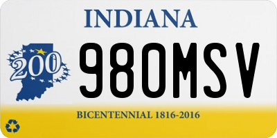 IN license plate 980MSV