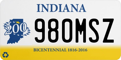 IN license plate 980MSZ