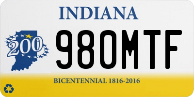 IN license plate 980MTF