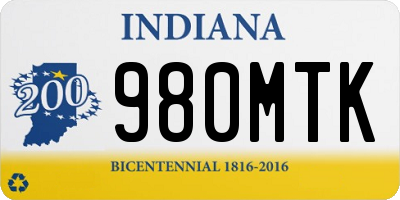 IN license plate 980MTK