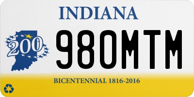 IN license plate 980MTM