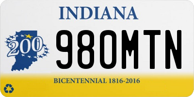 IN license plate 980MTN