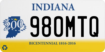 IN license plate 980MTQ