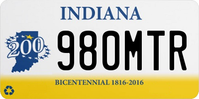 IN license plate 980MTR