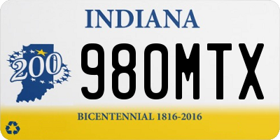 IN license plate 980MTX