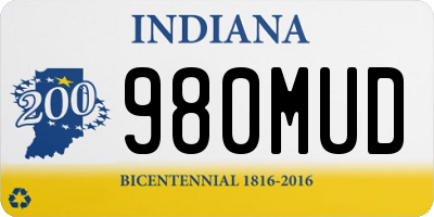 IN license plate 980MUD