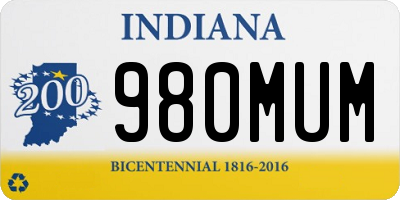 IN license plate 980MUM