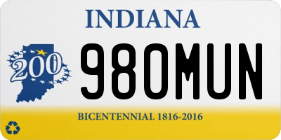 IN license plate 980MUN