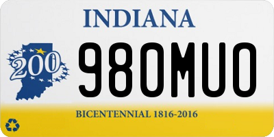 IN license plate 980MUO