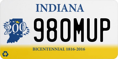 IN license plate 980MUP