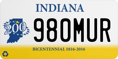 IN license plate 980MUR
