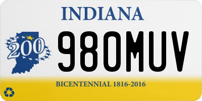 IN license plate 980MUV