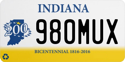 IN license plate 980MUX