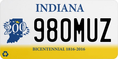 IN license plate 980MUZ