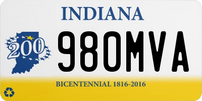 IN license plate 980MVA