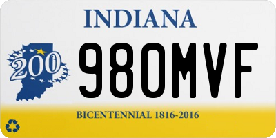 IN license plate 980MVF