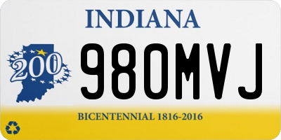 IN license plate 980MVJ