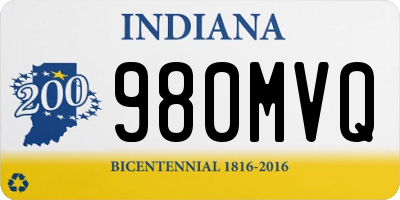 IN license plate 980MVQ