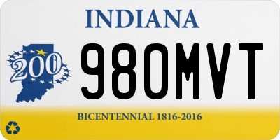 IN license plate 980MVT