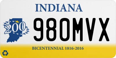 IN license plate 980MVX