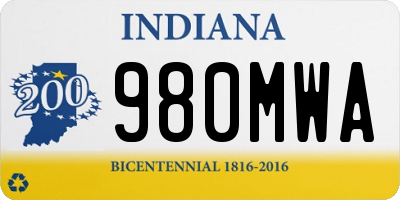 IN license plate 980MWA