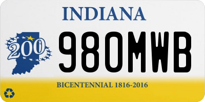 IN license plate 980MWB
