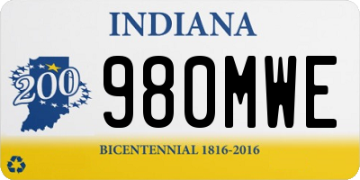 IN license plate 980MWE