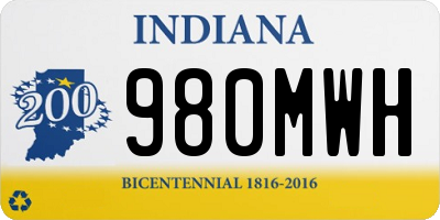 IN license plate 980MWH