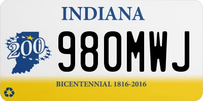 IN license plate 980MWJ