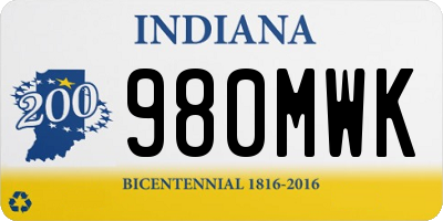 IN license plate 980MWK