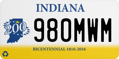IN license plate 980MWM