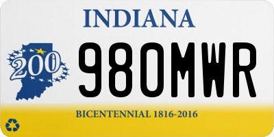 IN license plate 980MWR