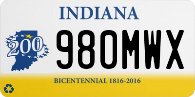 IN license plate 980MWX