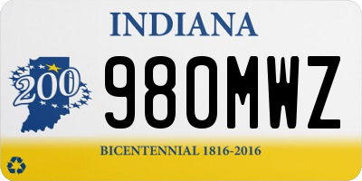 IN license plate 980MWZ