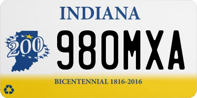 IN license plate 980MXA