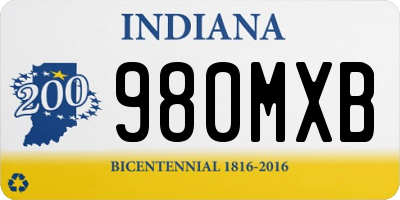 IN license plate 980MXB