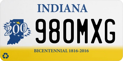 IN license plate 980MXG