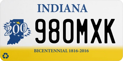 IN license plate 980MXK