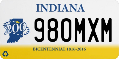 IN license plate 980MXM