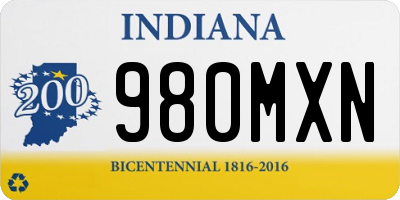 IN license plate 980MXN