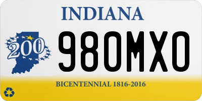 IN license plate 980MXO